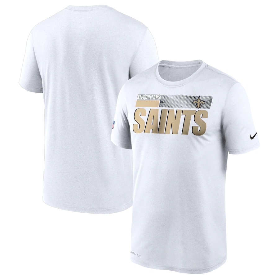 Men's New Orleans Saints 2020 White Sideline Impact Legend Performance T-Shirt